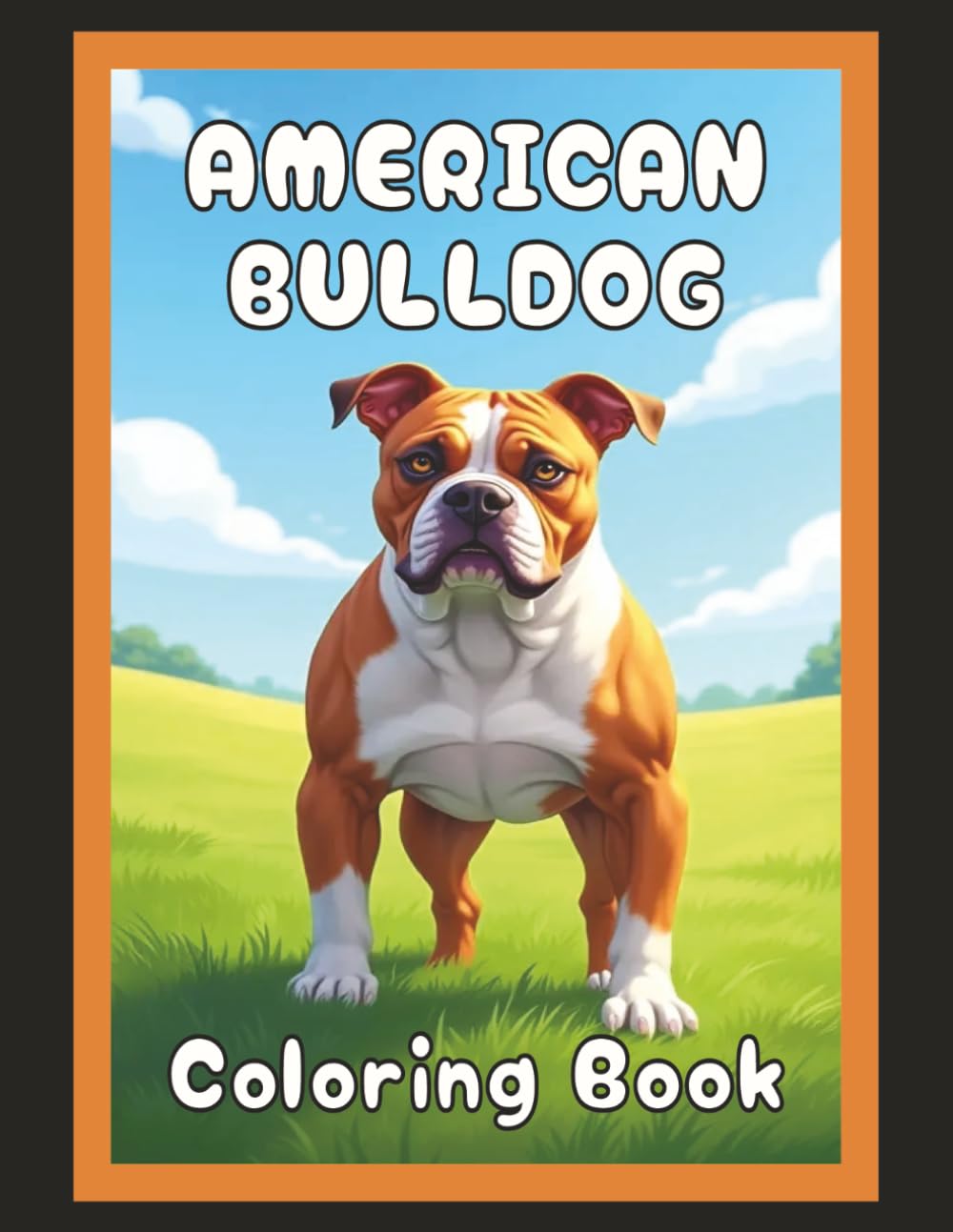 American Bulldog Coloring Book: Realistic Dog & Puppy Picture Pages with 60 Lined Drawings of Doggy Outdoor Adventures in Park, Mountain, City, Lake, ... Scenes + More | Art Gift for Kids and Adults