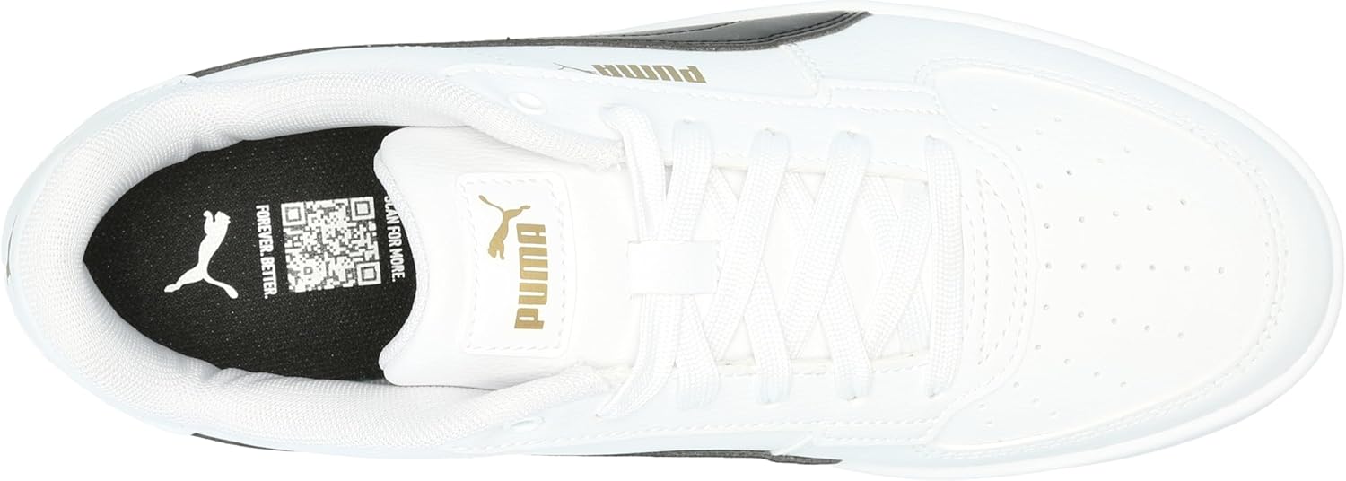PUMA Mens Caven 2.0 Sneaker, Mens White Mens Black-Gold, 7.5 - Image 5