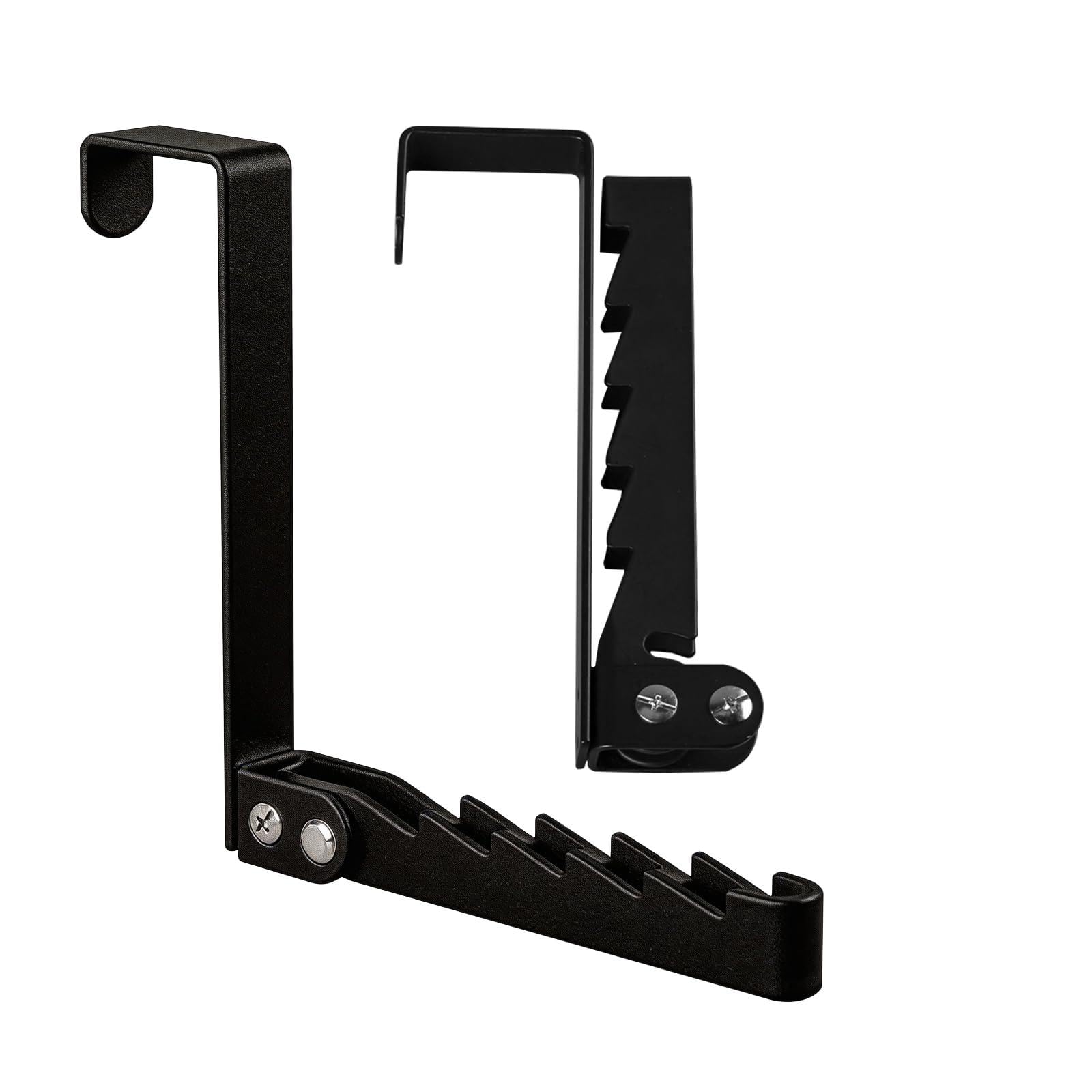 2 Pack Over The Door Drying Rack, Small Space Over The Door Clothes Hanger, Folding Portable Hanging Coat Rack for Hanging Clothes, Hats, Bags, Bedroom, Bathroom, Laundry, Travel Hanging (Black)