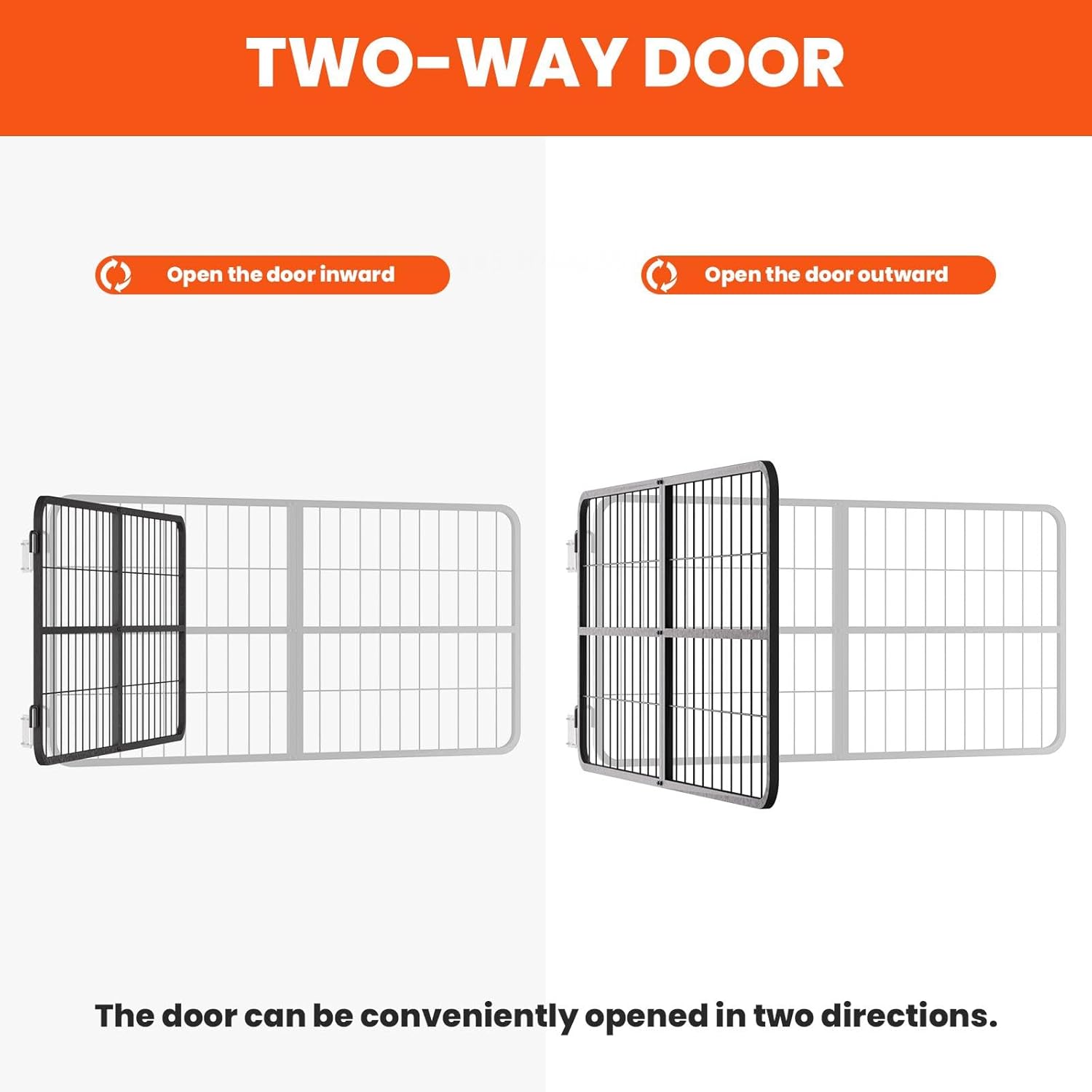 48" W × 24" H Horse Stall Gate, 1" Thick Steel Frame Stall Guards for Horses, Heavy Duty Horse Stall Guard, Fits Standard Barn Doorways, Easy to Install
