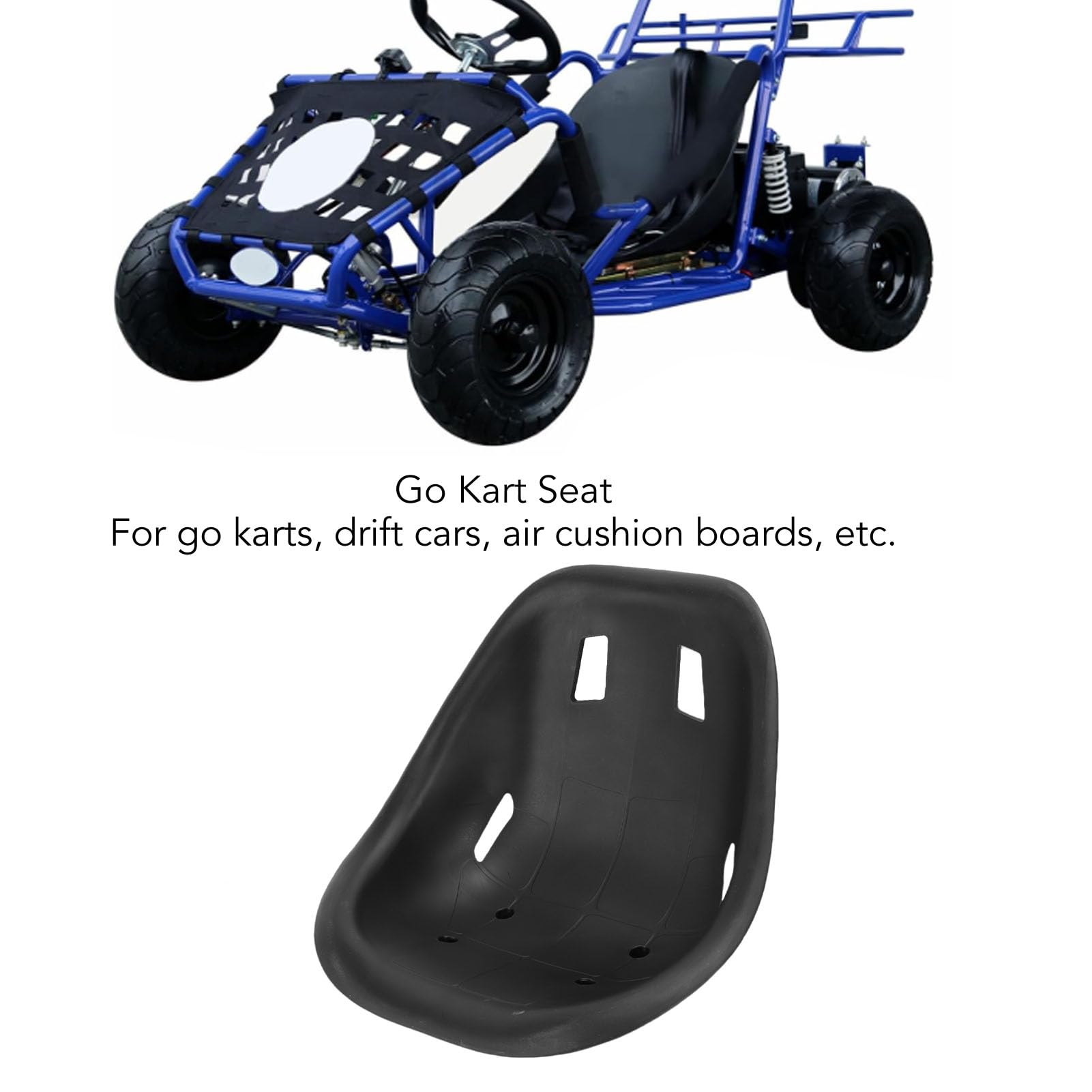Yosoo Go-Kart-Sitz, Plastik-Bucket-Sitz-Ersatz für Drift-Trike-Rennkart-Buggy-Roller DIY-Sattel für Outdoor-Sportfahrzeuge