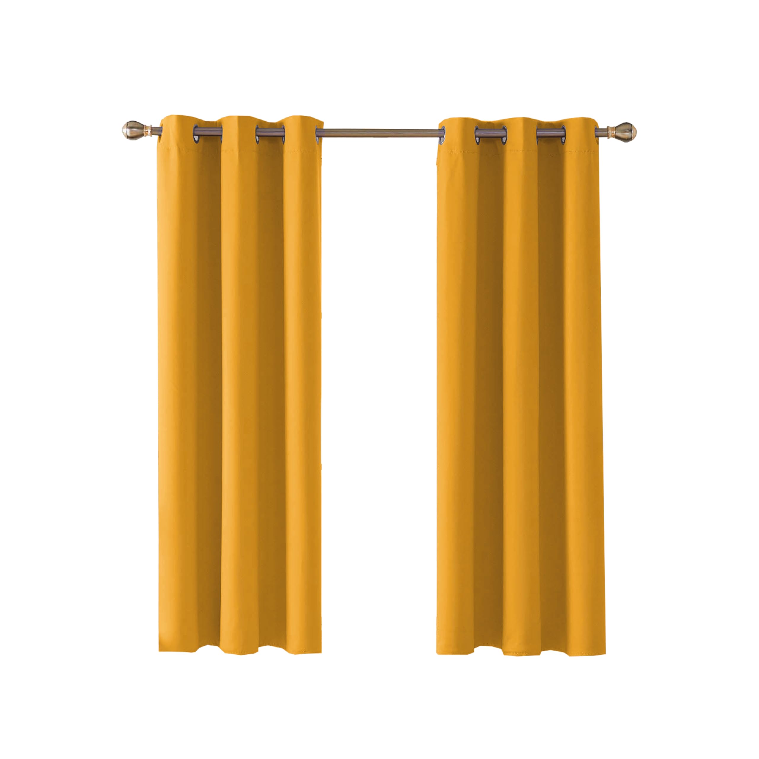 Home In Style 4U Thermal Insulated Blackout Curtains for Bedroom Windows Ochre Curtains 46" width x 90" drop 2 Panels