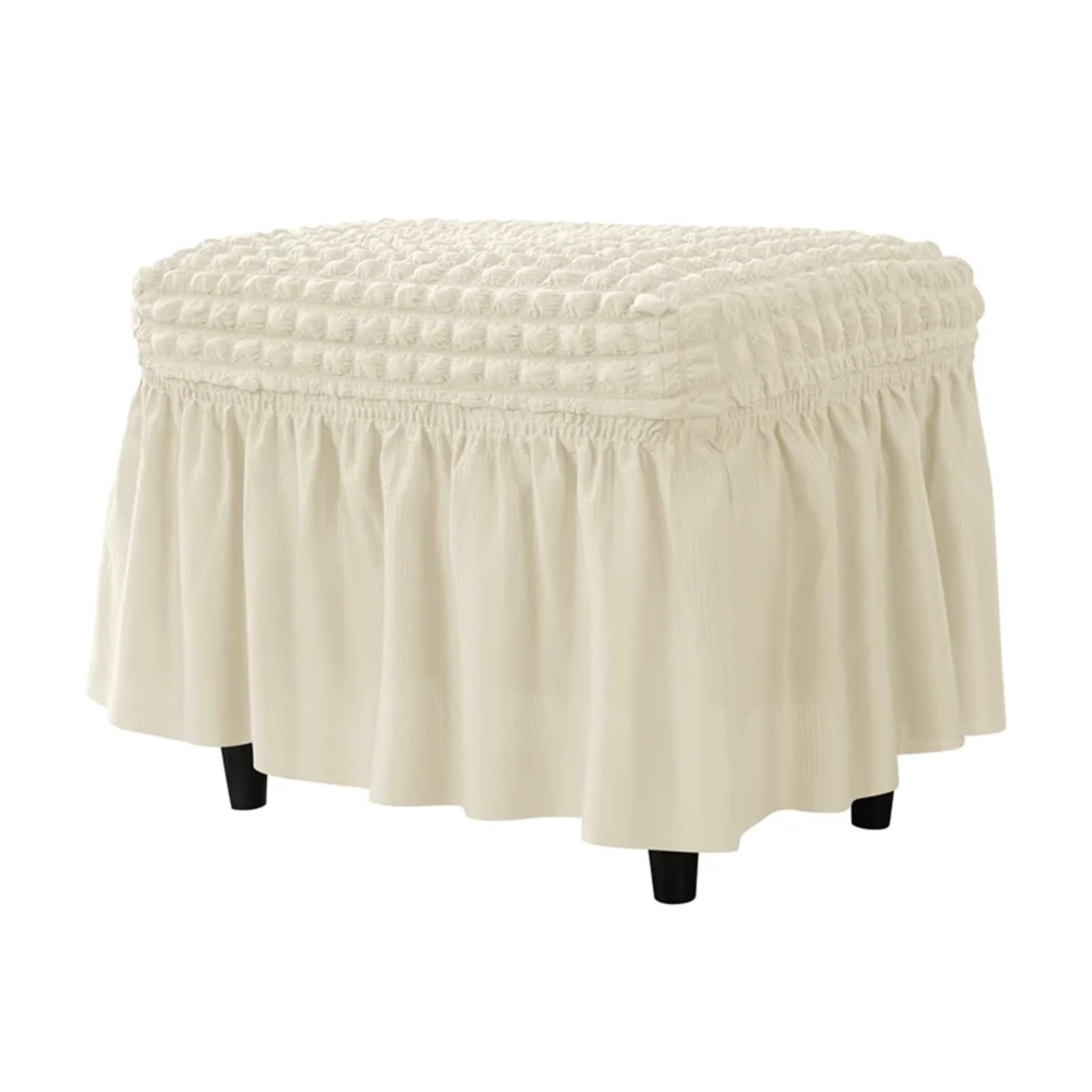GCYEIDMA Wing Chair Slipcover Seersucker Wing Chair Cover Solid Color Armchair Slipcover Stretch Wingback Sofa Covers with Cushion Home Decor(B1 Footstool cover)