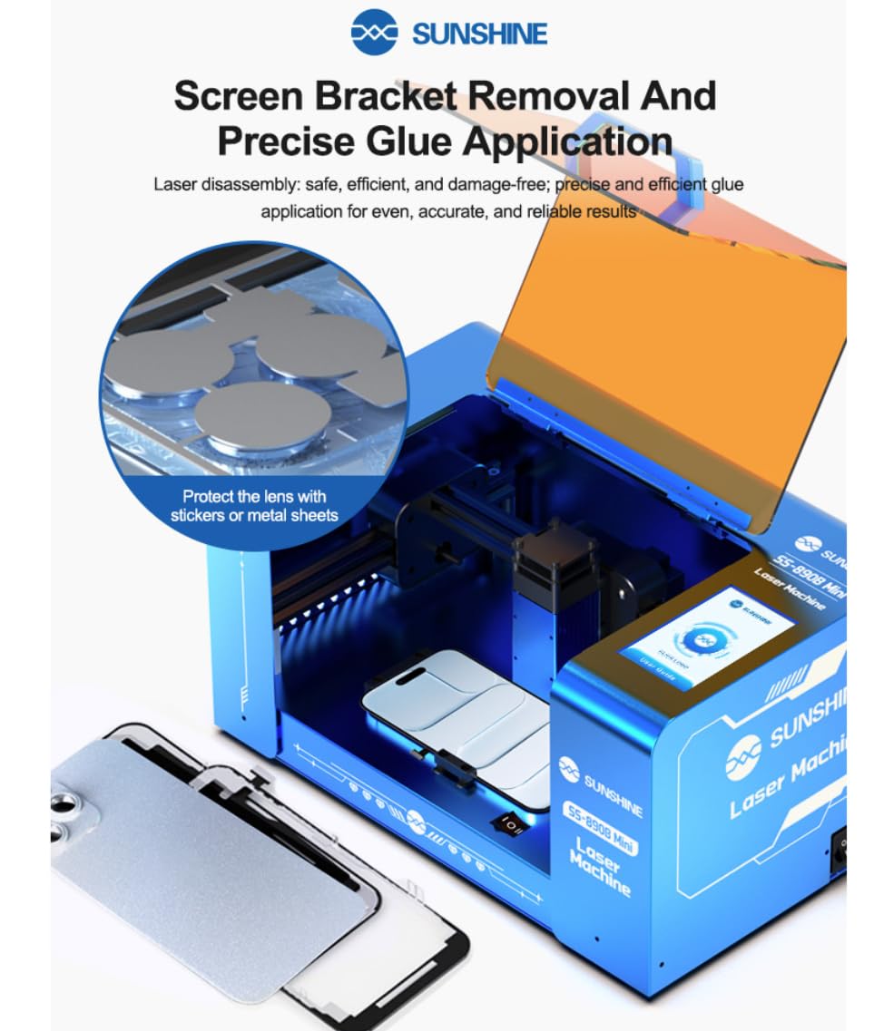 SUNSHINE SS-890B MINI Laser Screen Removal Machine for IP X-17 Dismantling of Screen Stand/Glass Back Cover/Glue Removal