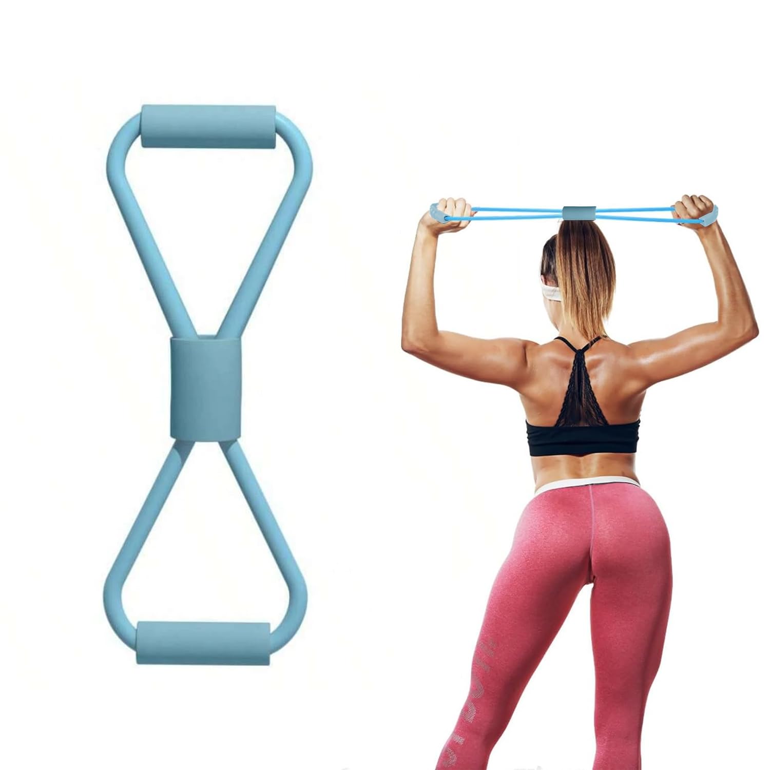 FirstFit Professional Resistance Band for Yoga, Figure 8 Shaped Chest Expender Exercise Loop Band for Men & Women Sholder Stretch Workout Equipment for Home Gym Training – Blue – 1 Piece FirstFit Professional Resistance Band for Yoga, Figure 8 Shaped Chest Expender Exercise Loop Band for Men & Women Sholder Stretch Workout Equipment for Home Gym Training – Blue – 1 Piece
