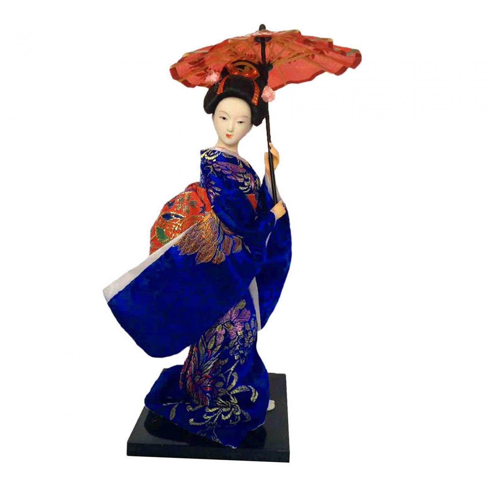 TWISAXC Exquisite Japanese Geisha Dolls Statuette Figurines Unique Decorative Pieces Home Display Children's Day Ethnic Japanese Geisha Dolls Kimono 9inch, Style A