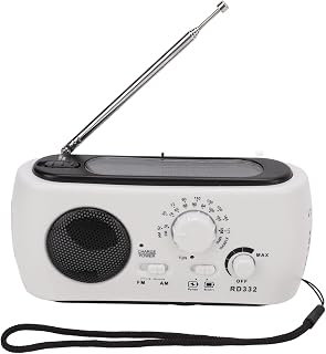 Crank Radio Flashlight, Multifunction Solar Hand Crank AM/FM Radio Self Powered Emergency Radio LED Light with USB Cable