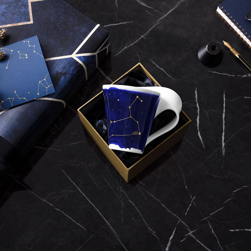 Villeroy & Boch NewWave Stars Henkelbecher – Premium Porzellantasse Mit Löwe-Sternzeichen-Motiv, 300 Ml, Spülmaschinenfest