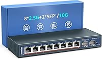 Vista 11 de Switch Ethernet no gestionado de 6 puertos 2.5G, 4 puertos Base-T de 2.5G, 2 SFP de 10G, compatible con 100/1000/2500Mbps, VLAN, sin ventilador