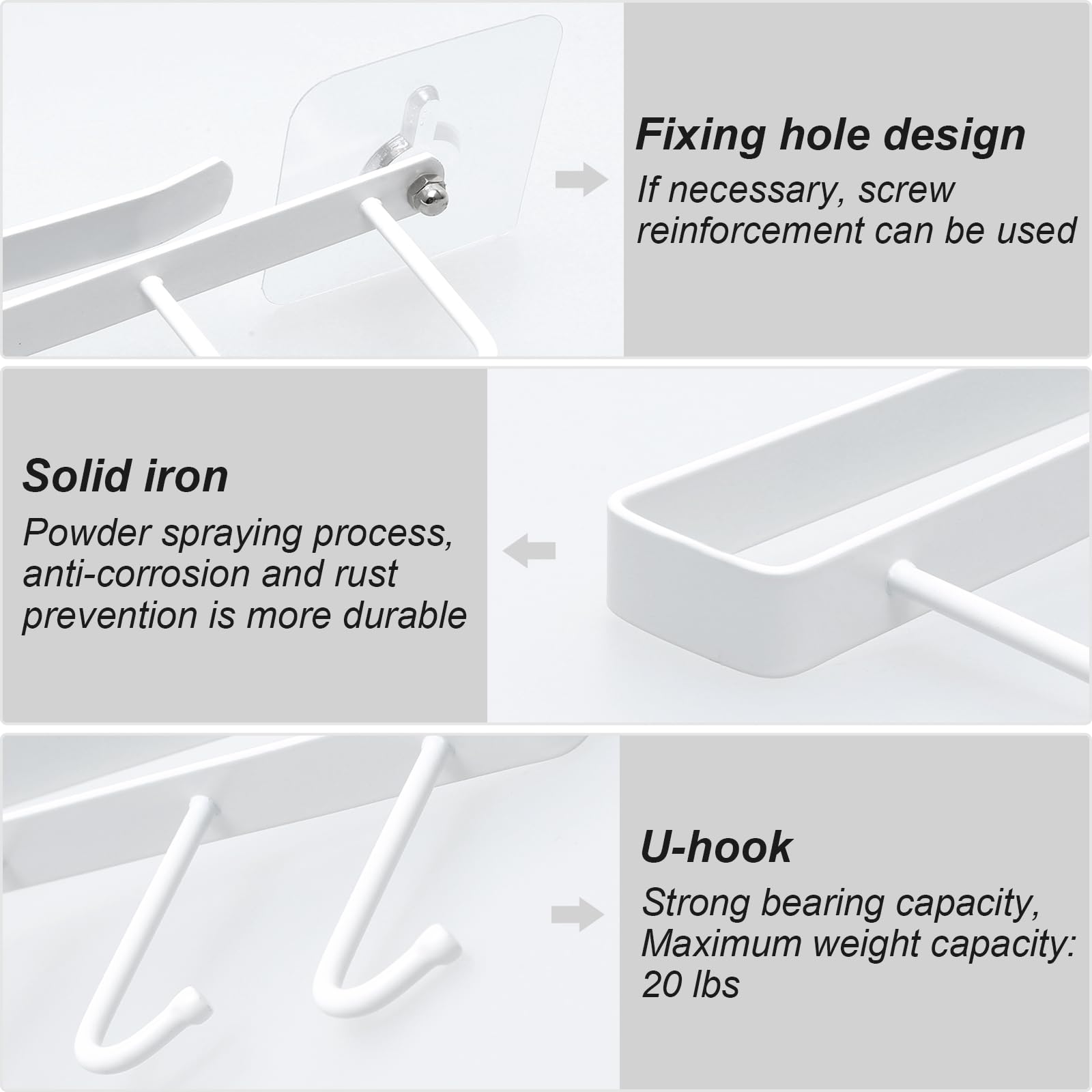 2 Portatazze Sottomensola Bianchi | Ganci Per Tazzine + Portarotoli | Con Viti Adesive | Organizza Cucina - Foto 13