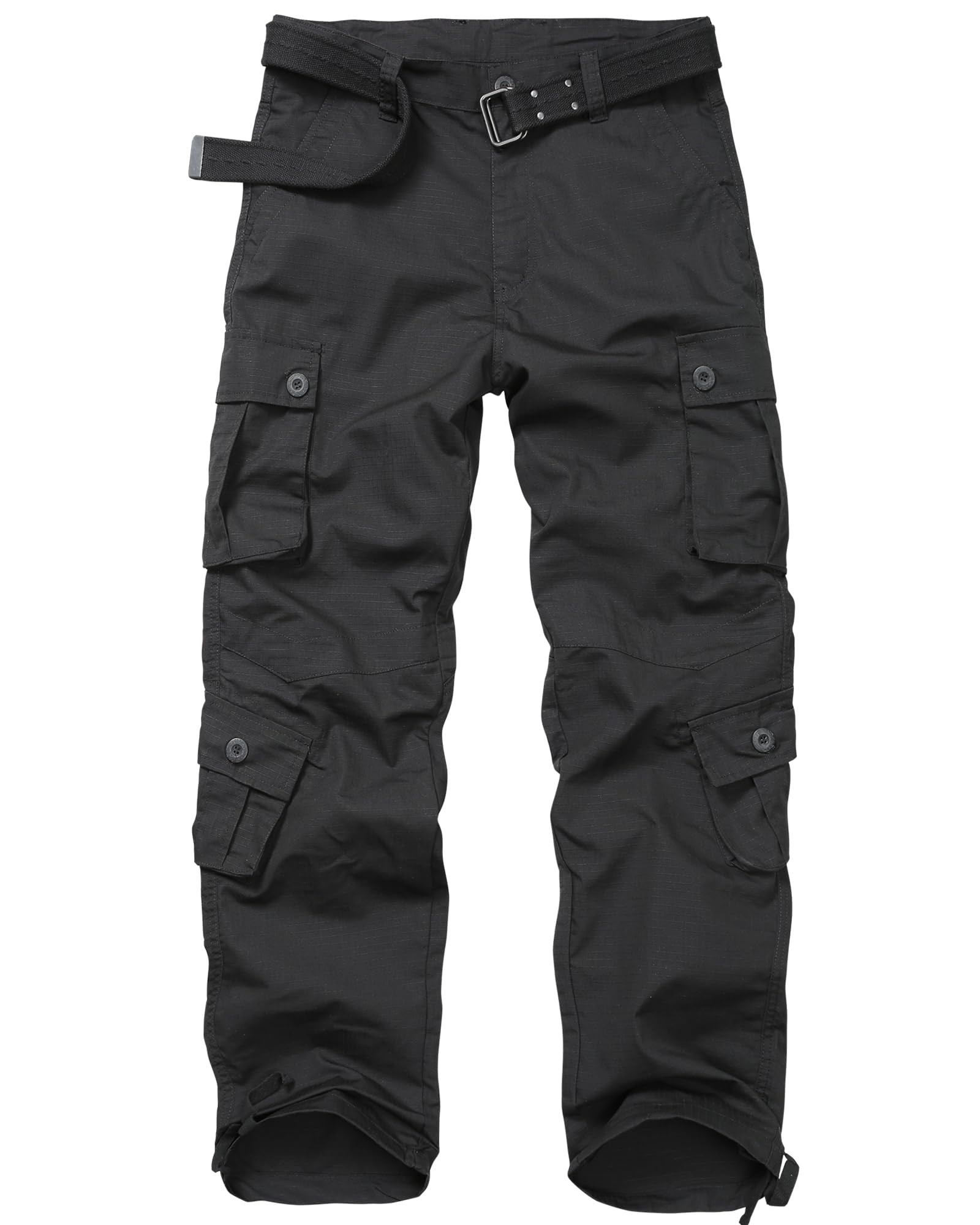 Men's Tactical Cargo Pants for Outdoor Hiking Work Lightweight Military BDU Pants with 8 Pockets (No Belt)