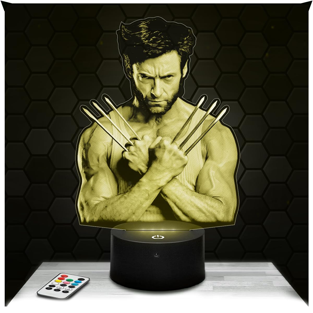 Lampephoto.fr - 3D Lamp Wolve Rine Superhero Touch Night Light Led, 3D Hologram Effect, Christmas Birthday Gift Idea Child Youth Teen Boy Girl, Bedroom Decoration Object — image 1