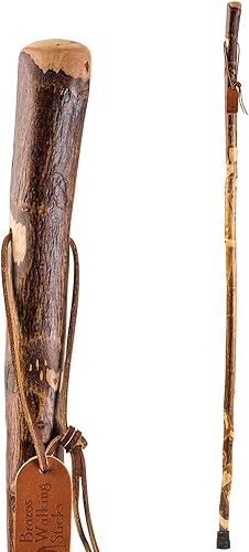 Miniatura 2 de Brazos Bastón de senderismo de madera de espino libre de 58 pulgadas para hombres y mujeres, fabricado en los Estados Unidos (paquete de 2)