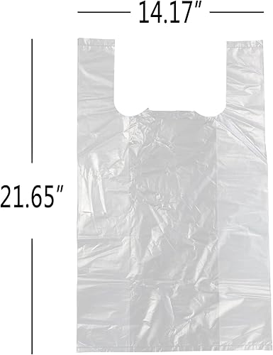 Miniatura 2 de 480 bolsas de plástico para camisetas con asas, bolsas de comestibles reutilizables, transparentes
