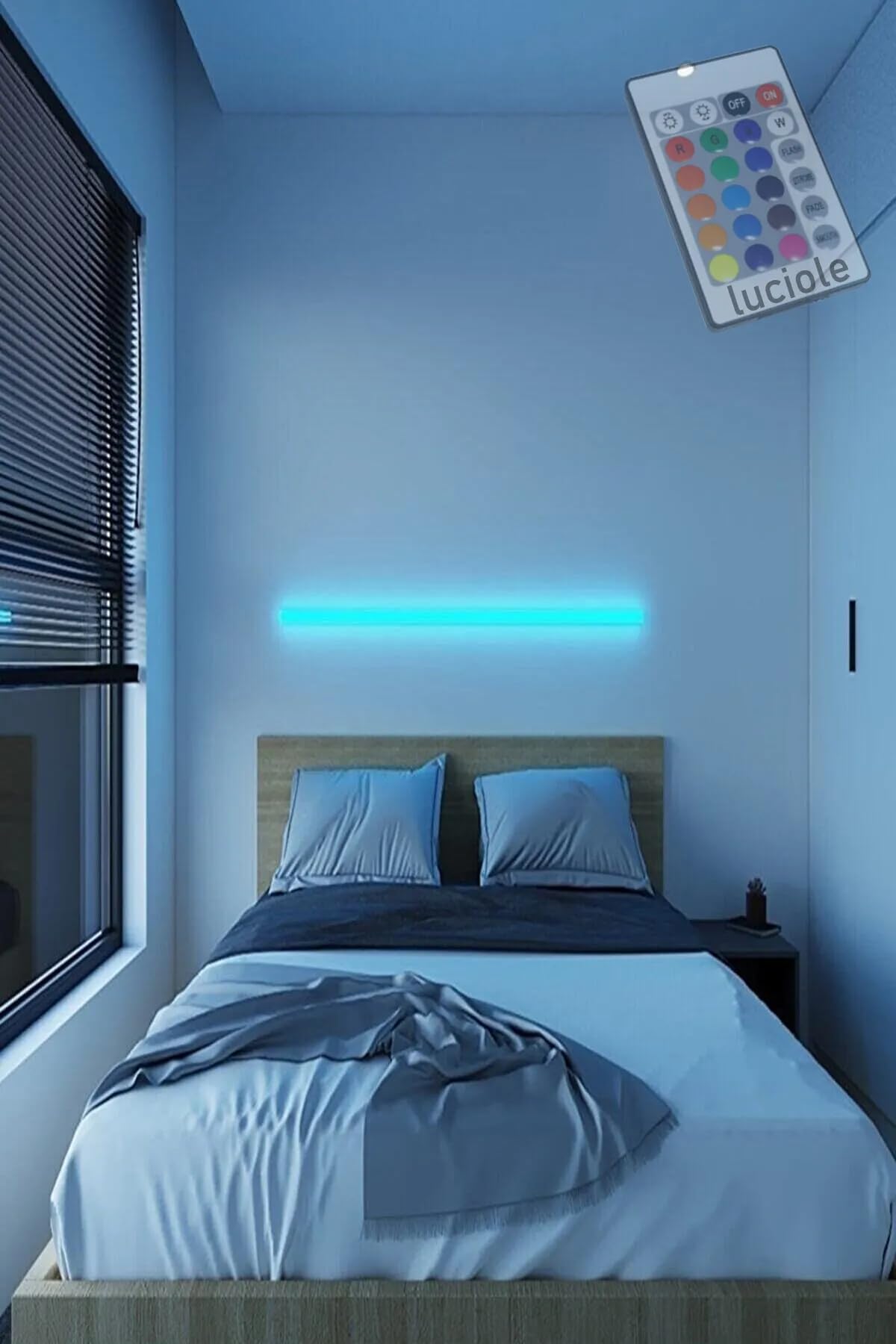 luciole LED Abajur Aplik Gece Lambası Rgb Lambader 16 Renkli Uzaktan Kumandalı Işık 4 Animasyonlu