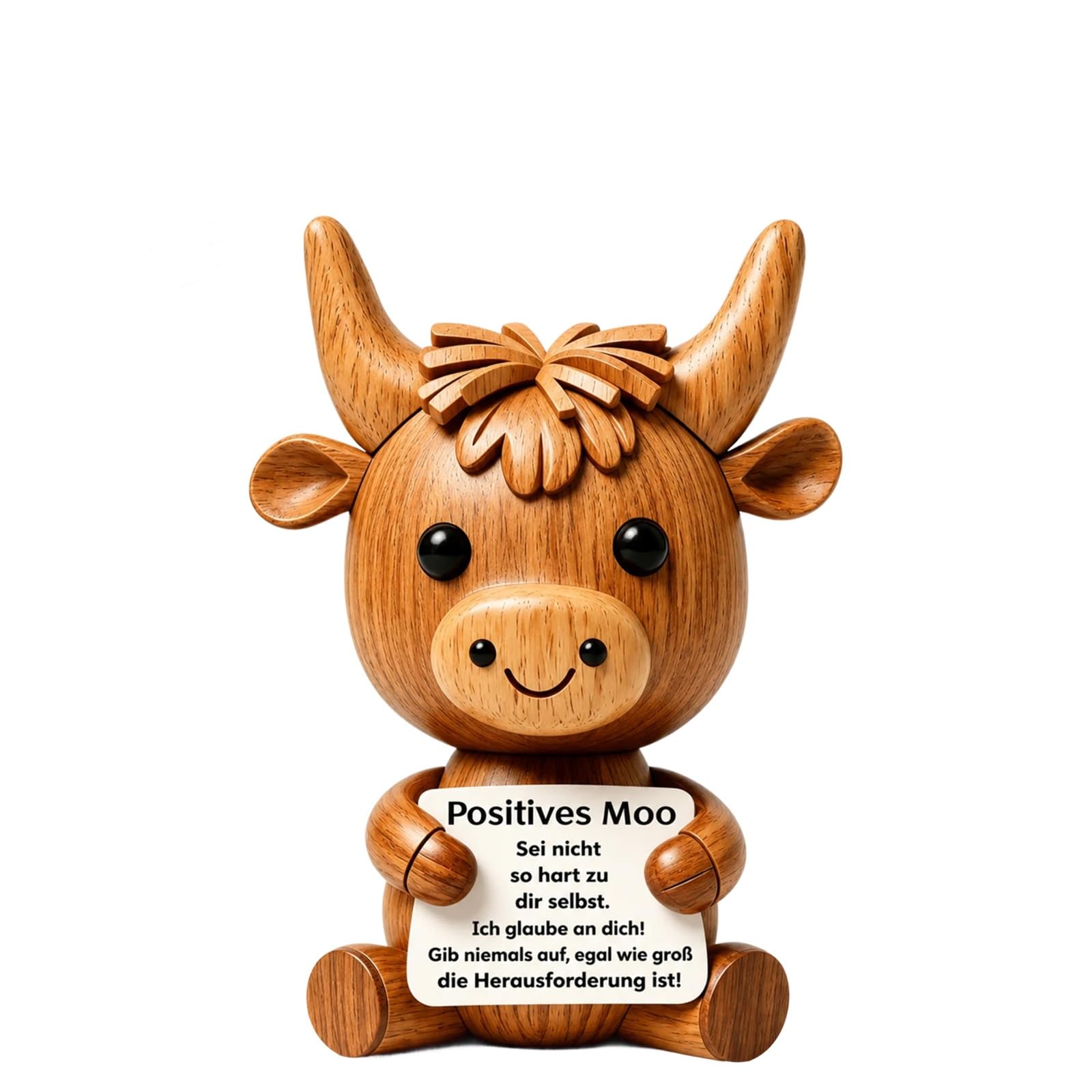 Onperpoe 2D Hochlandrind Deko Wohnzimmer, Highland Cow Holz Figur Deko, Holzfiguren Gemütliche Ornamente für Paare Kinder Frauen Männer für Büro Schreibtisch Bücherregal Badezimmer