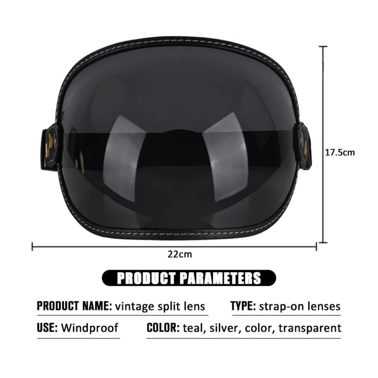 Occhiali da casco Occhiali da moto retrò con visiera a bolle all'aperto