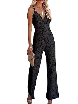 LACE TOP SET ROMPERS　Мsize Amazon.com: Women's Sexy Boho Crochet V Neck Halter Backless