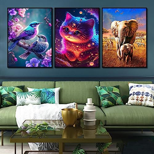 BEAYIOU 9 Pack 5D Diamond Painting Kits for Adults,Animal Diamond Painting Kits - Image 2