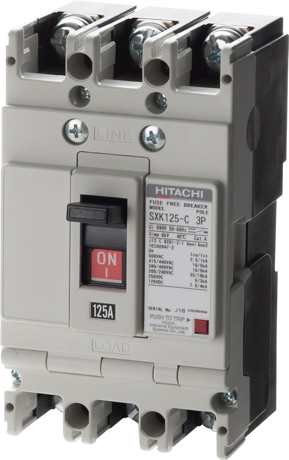 日立産機システム 漏電遮断器 EXK125-C 3P 30mA 60A 日立産機