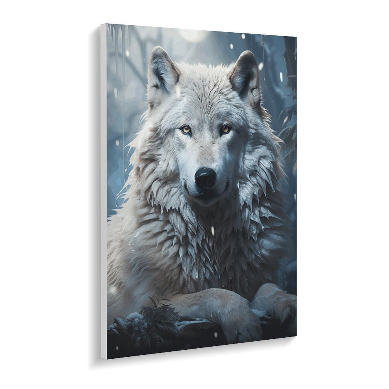 TKJMCSW Malen nach Zahlen, Motiv: Wolf im Schnee, Malen-nach-Zahlen-Set für Erwachsene, Anfänger, Erwachsene, Malen-nach-Zahlen-Set auf Leinwand, DIY-Acryl-Ölfarben, Gemälde mit Pinseln als Geschenk