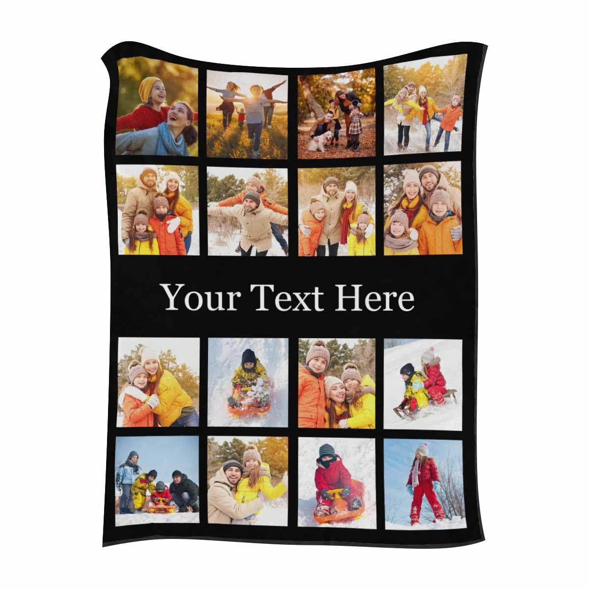 Artsadd Custom 16 Photos Collage Blanket for Kids as Birthday Gift, Personalized Bed Blanket with Pictures for Mom Dad Customized Throw Blanket for Christmas Pet Memorial Gifts