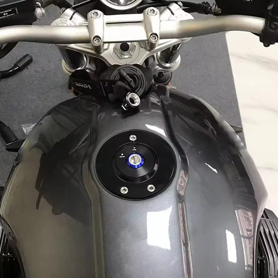 For BMW S1000RR S1000 RR S 1000 RR s1000rr 2009-2022 New Motorcycle CNC Fuel Engine Tank Cap Cover Accessories (Black - blue)