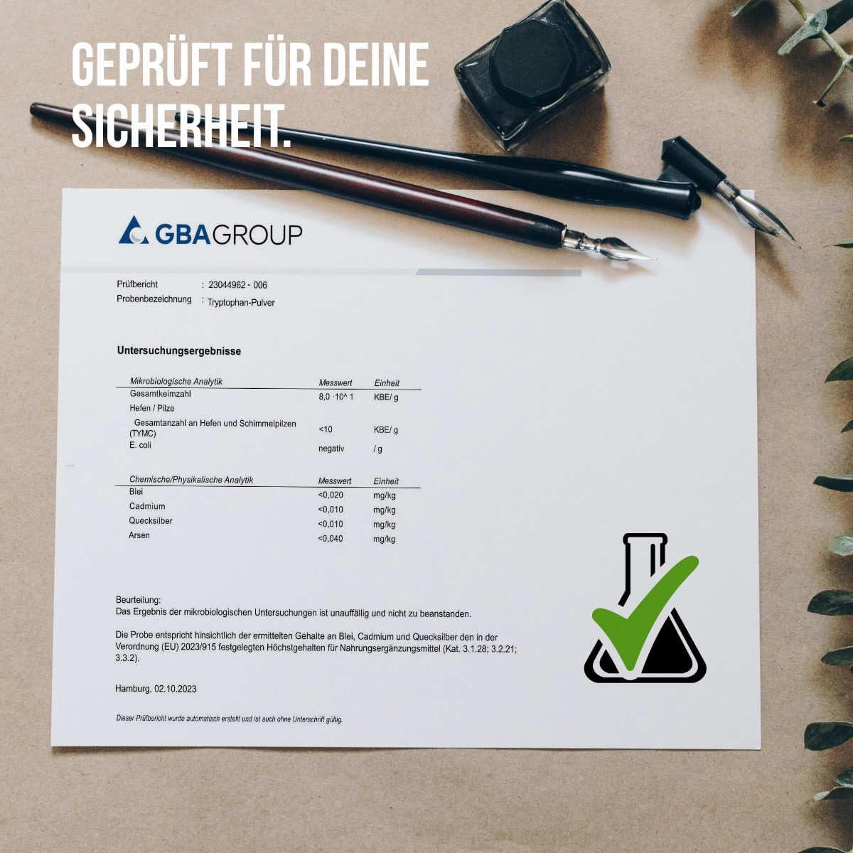 L-Tryptophan Pulver pur | per Fermentation aus Mais gewonnen | 100% vegan und ohne Zusätze | schadstoffgeprüft im Labor | 250 Gramm