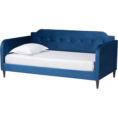 Baxton Studio Kaya Daybed, Twin, Navy Blue