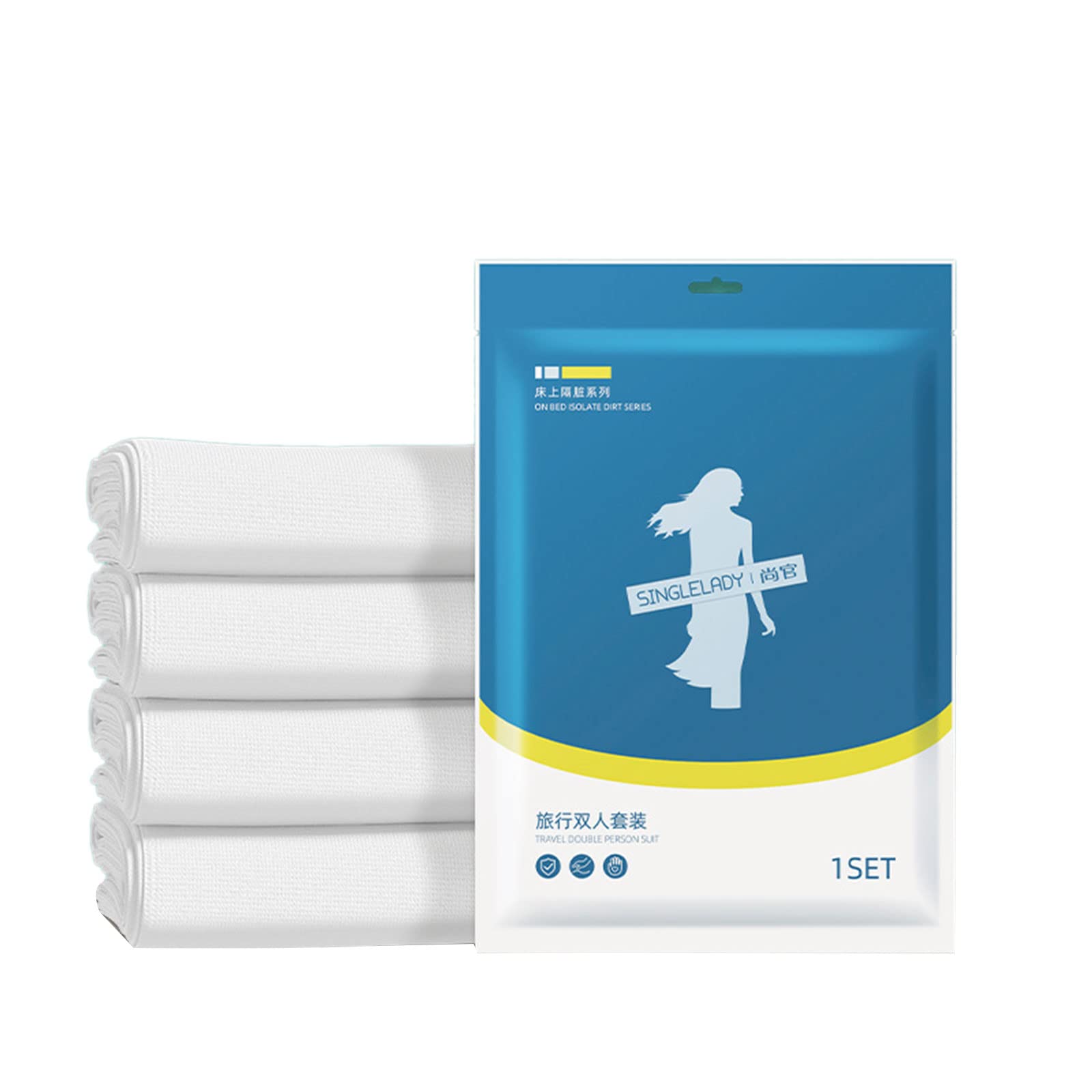 Einweg-Bettwäsche Set Für Reisen - King Size, Vliesstoff, Inkl. Laken, Bezug & 2 Kissenbezüge, Hygienisch