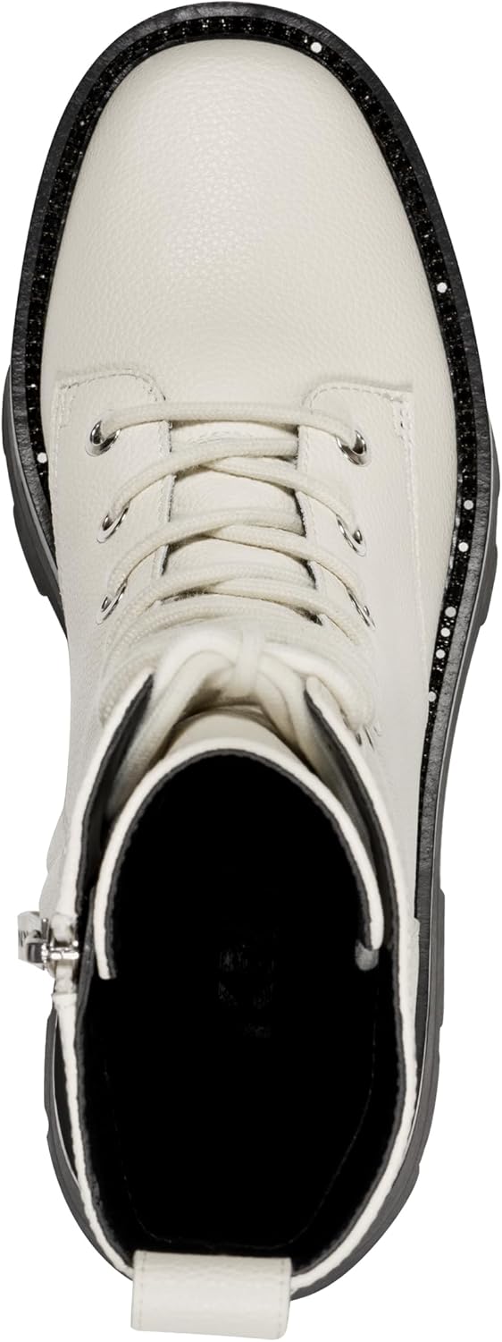 DKNY womens Sejal Lace Up Combat Boot With Logo Detail - Image 2