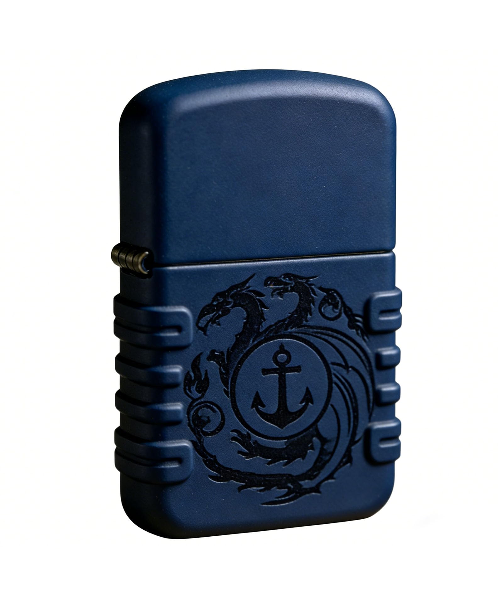 Vintage Dragon Anchor Carved Kerosene Lighter Windproof Grinding Wheel Flip Top Kerosene Lighter for Outdoor Use (A)
