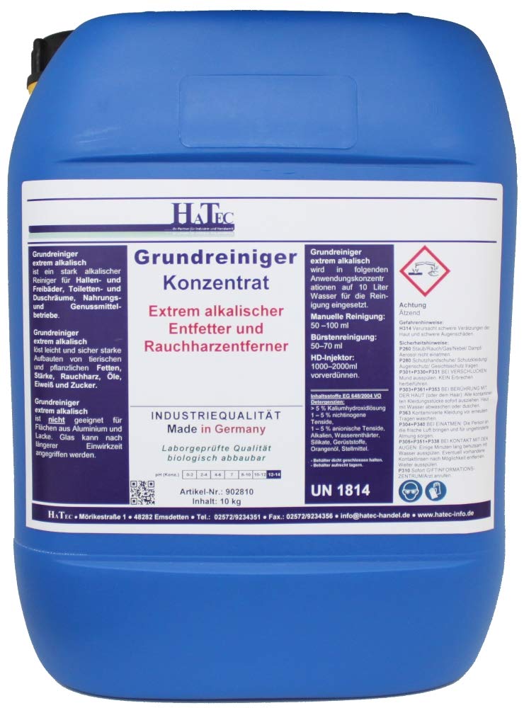 Entfetter, Grundreininger Konzentrat extrem alkalisch 10-kg, Fettlöser, Entfetter, Rauchharzentferner, Kraftreiniger, Dunstabzugshaubenreiniger