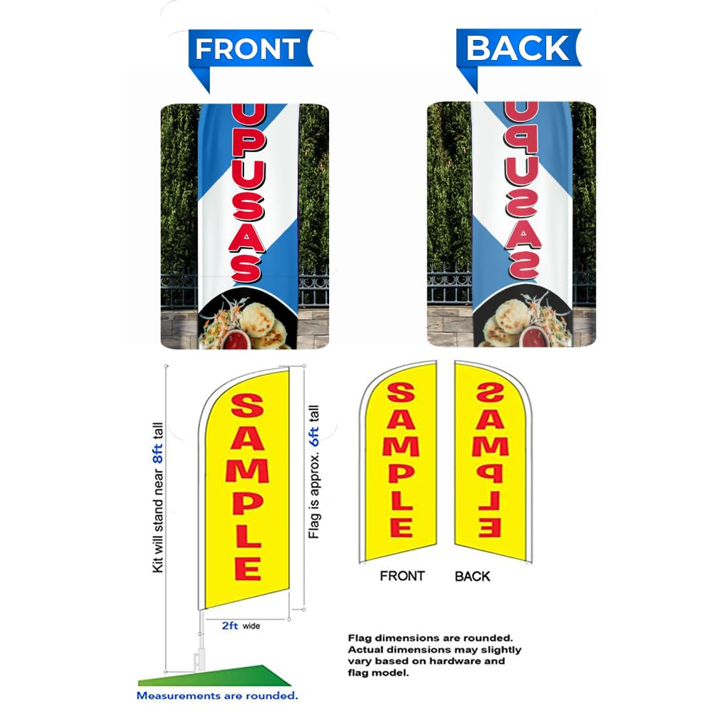 Snapklik.com : PUPUSAS 6ft Swooper Feather Flag For Mexican Restaurants ...