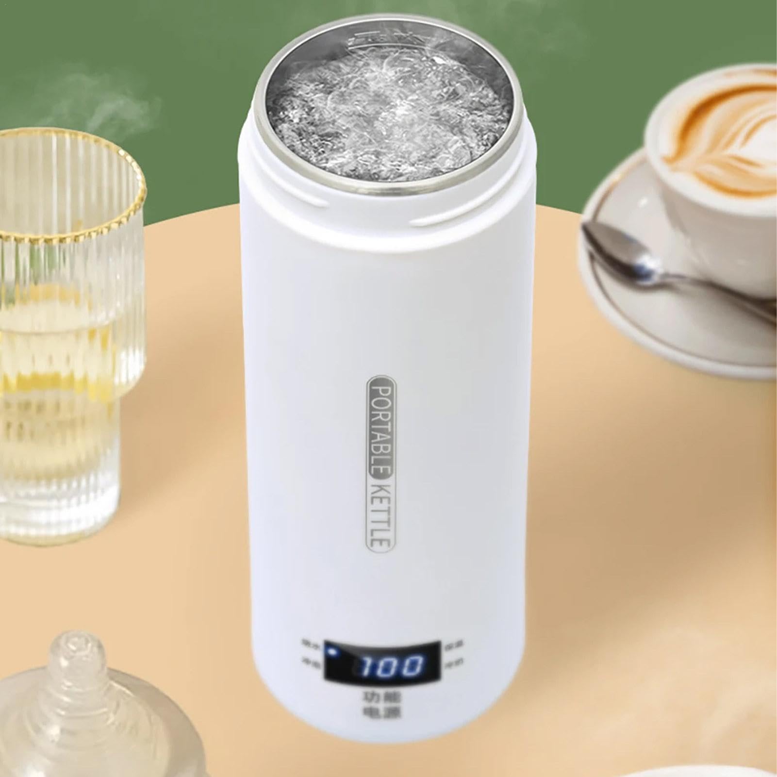 Taza calentada eléctrica de viaje - Hervidor de agua para coche 12V con