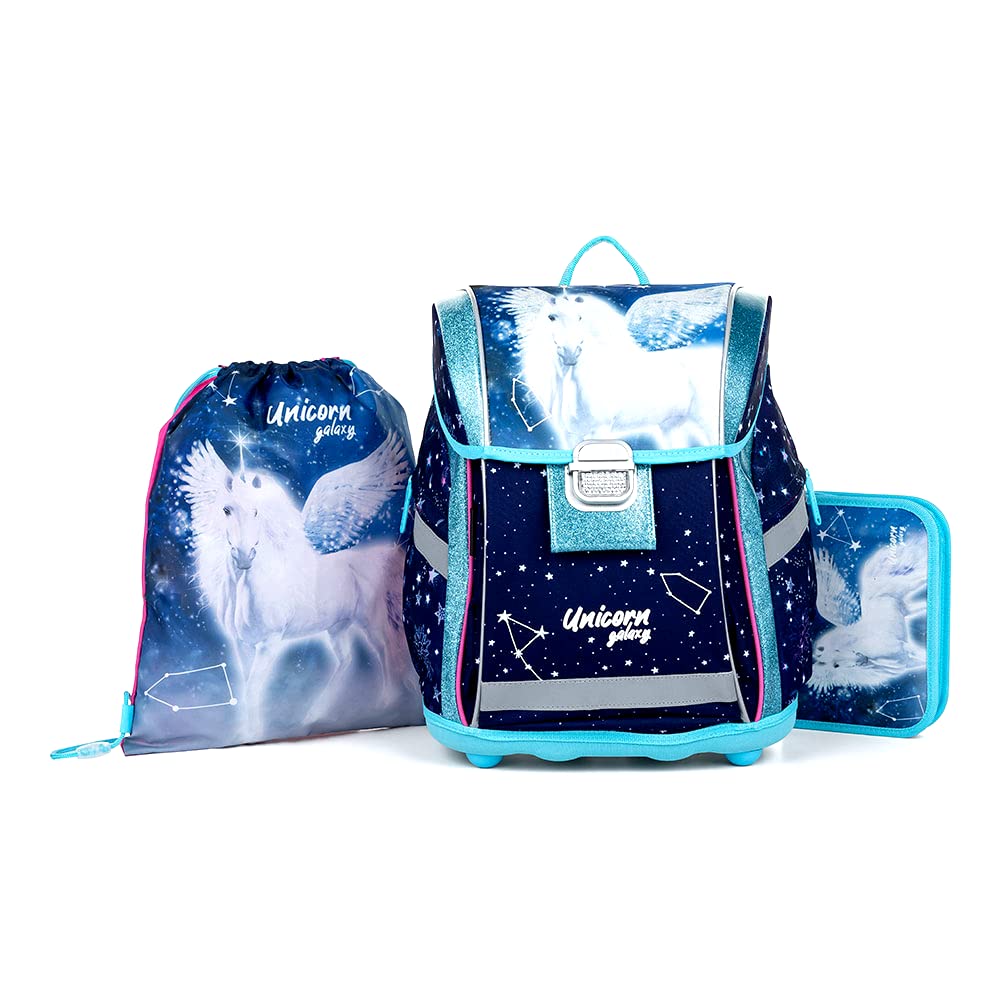 Einhorn Unicorn Pegasus Pferd Pony Horse 11 Teile Set SCHULRANZEN RANZEN TORNISTER mit Sticker-von-Kids4shop Schultüte 85 cm