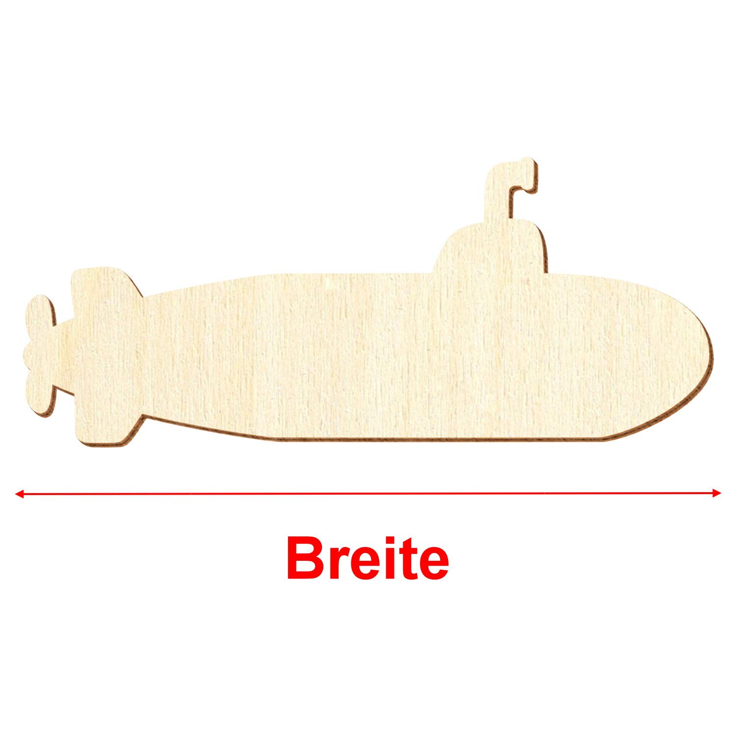 Lot de 25 sous-marins en bois - 5-50 cm - Taille : 22 cm