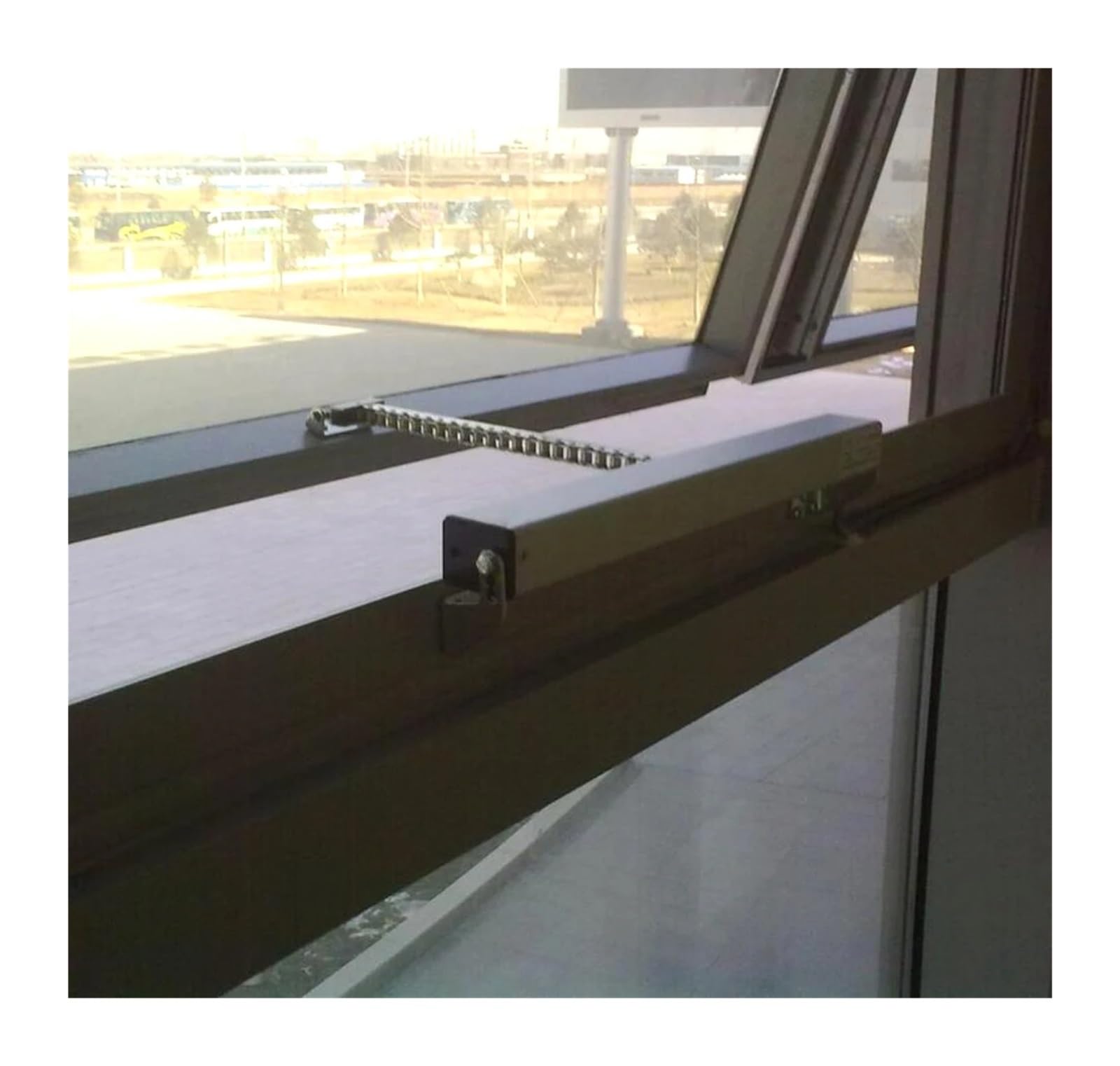 Automatischer Fensterantriebsöffner mit, Tuya-Schalter und Fernbedienung, 400 N, einkettige elektrische Gewächshaus-Hausautomation Komfortable Türöffnung(500mm travel)