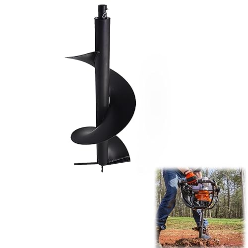 Miniatura 3 de Broca de taladro de tierra de 12 pulgadas, broca para plantas de jardín, maceta rápida, compatible con perforadora de postes de gas con eje de 34
