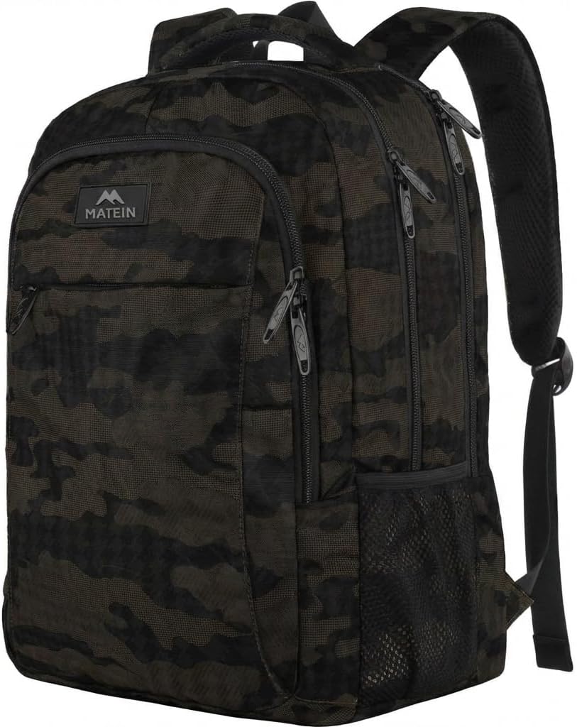 Camo Backpack, Camouflage Outdoor Travel Laptop Backpack for Travel Accessories, Lightweight Durable School Bag with Charging Port Fashion Daypack for Men and Women Fit 15.6 Inch Laptop & Computer