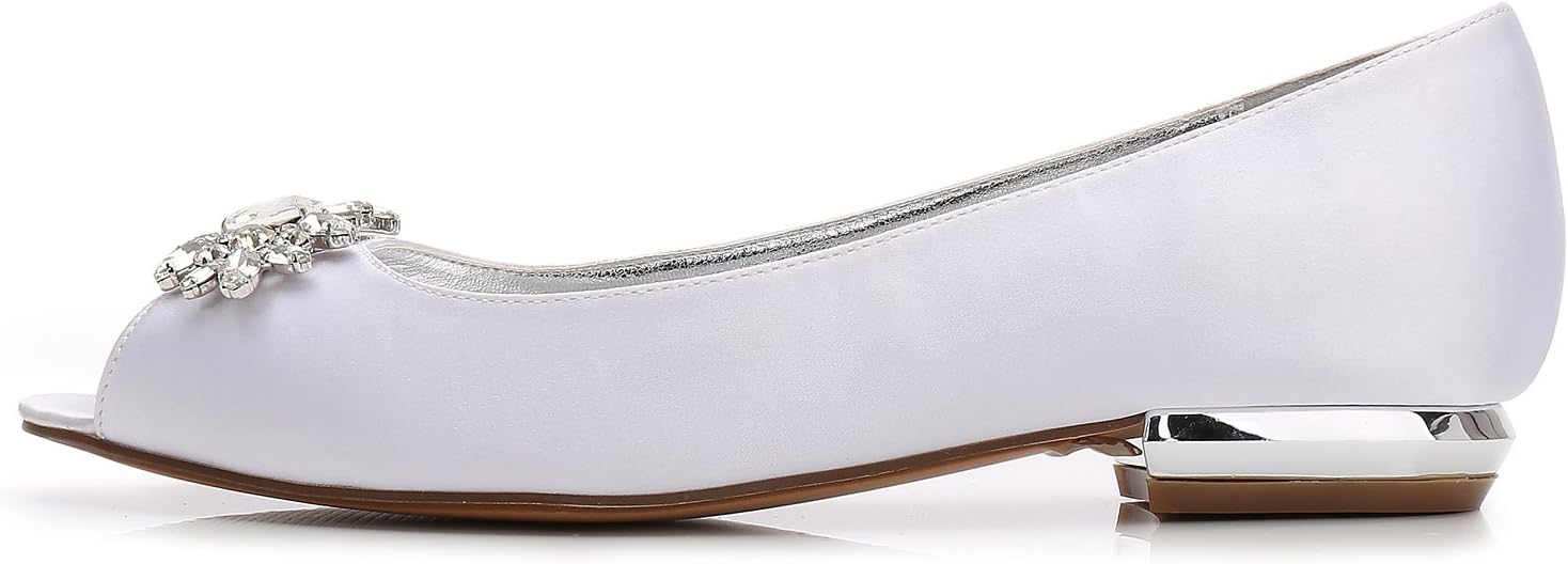 Women's Ballerina Ballet Flats Ladies Satin Sexy Peep Toe Low Heel Flat Office Work Smart Slip on Shoes