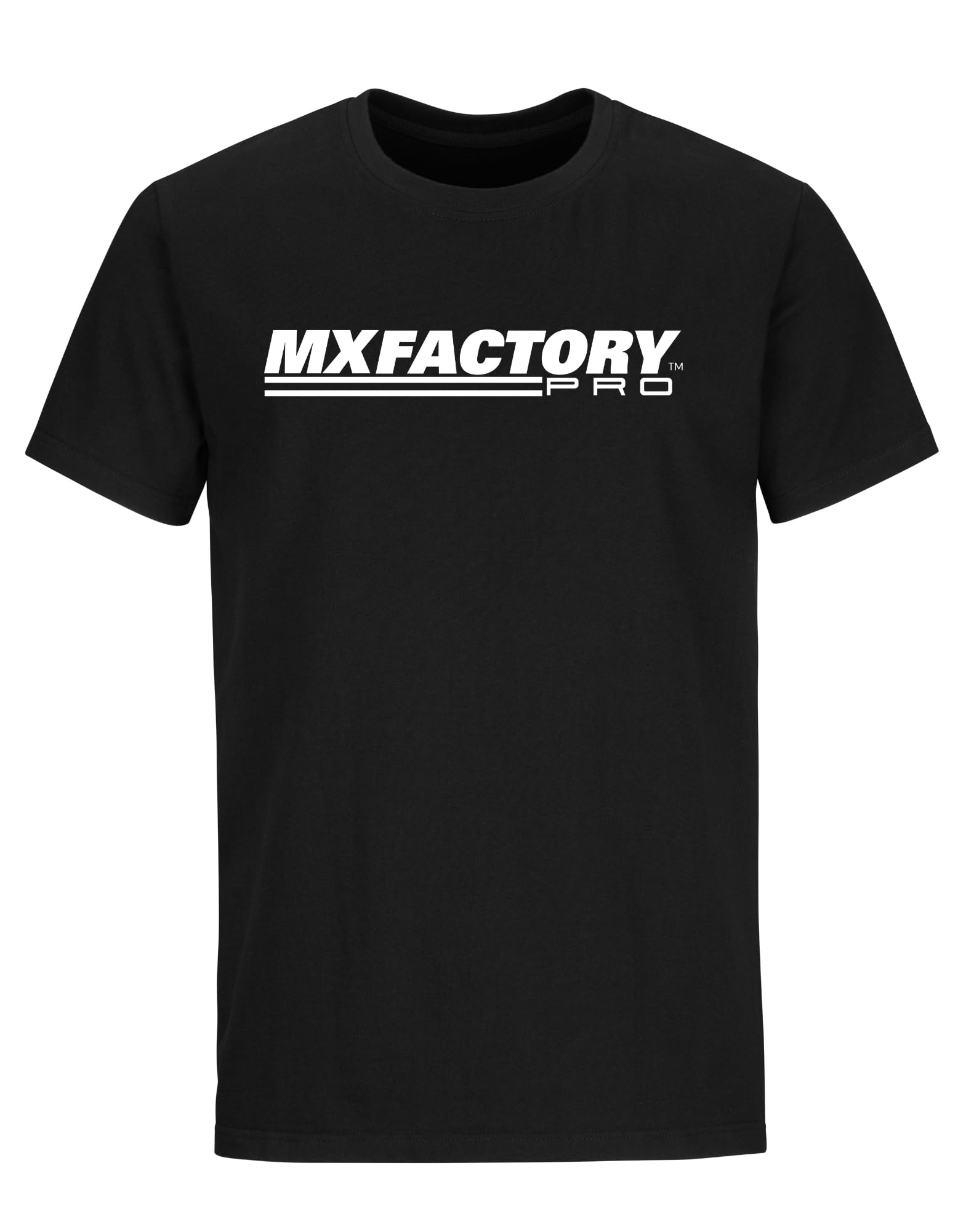 MX FACTORY PRO T-Shirt | Black Motocross Shirt | 95% Cotton 5% Spandex | Genuine Merchandise | Crew Neck | Stretch Fabric | Small | Medium | Large | Ex Large