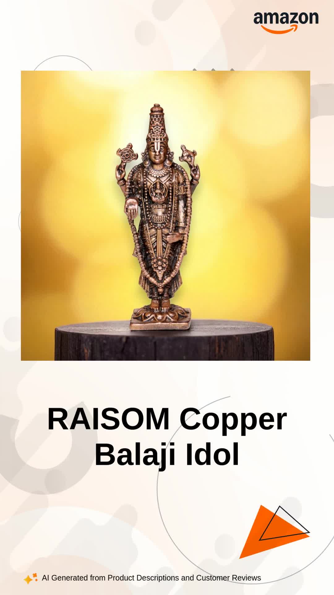 Buy RAISOM Pure Copper Mini Balaji Idol | Antique Platina Finish