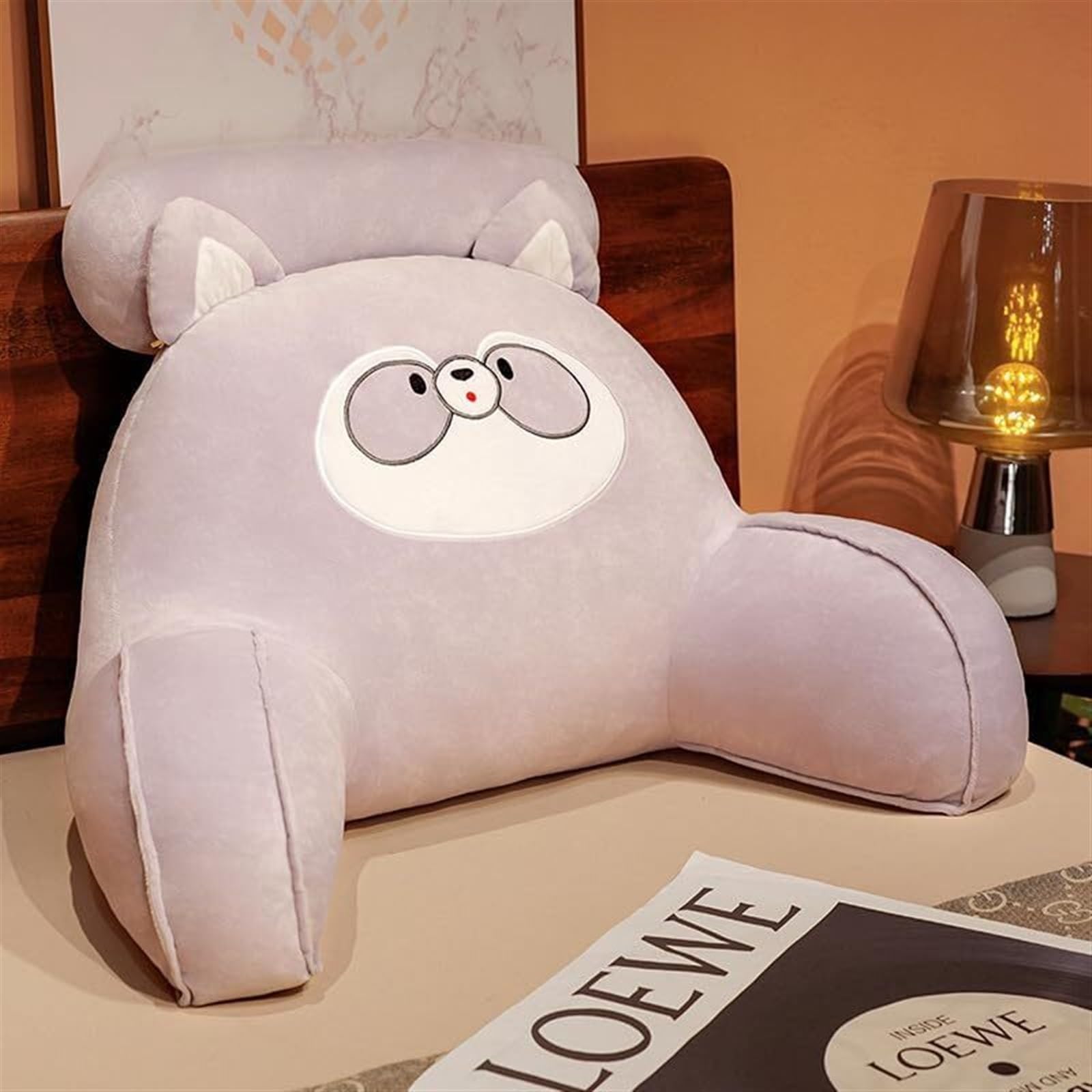 Uoxhfdh Grey Back Support Comfortable Backrest Cushion For Relax Arm And Lumbar Fluffy Bedrest(,70 * 50Cm)