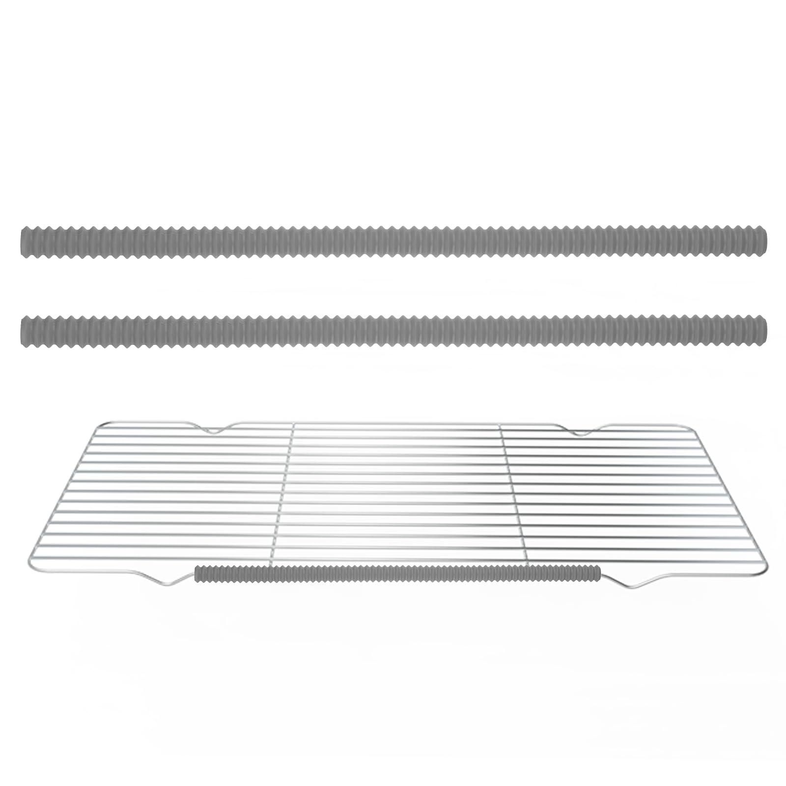 sourcing map 2Pcs Oven Rack Shields, 35cm / 13.8" Heat Resistant Silicone Oven Guards for Racks Edge Protector Guards Against Burns Kitchen Safety Accessories, Gray