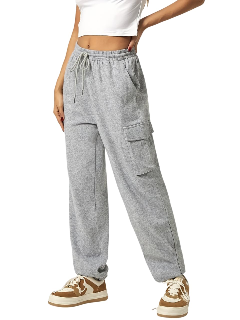 Loose fit Cargos/Loose fit,High Waist Lowers/Cute Style, Relaxed Hip Hop Style Pants for Women-image-41