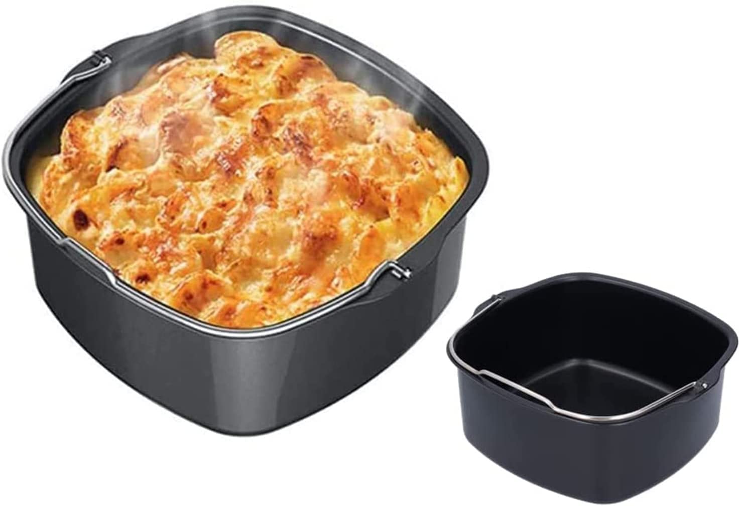 LANTRO JS Air Fryer Accessories, 8" Air fryer Pans, Cake and Pizza Air Fryer Baking Pan Barrel Mold for HD9925 HD9860 HD9905 01 22cm