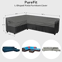 Vista 2 de PureFit Funda de sofá modular para exteriores en forma de L, impermeable, para muebles de patio, terraza, césped y jardín, 83 x 104 pulgadas