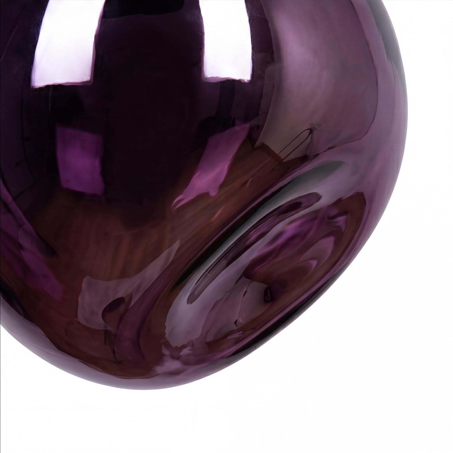 Licht-Erlebnisse Hängelampe Esszimmer Glas Lila Wohnzimmer Esstisch Metall E27 Ø36 cm rund Modern mundgeblasen verspiegelt Lava-Glas dekorativ Pendelleuchte Küche