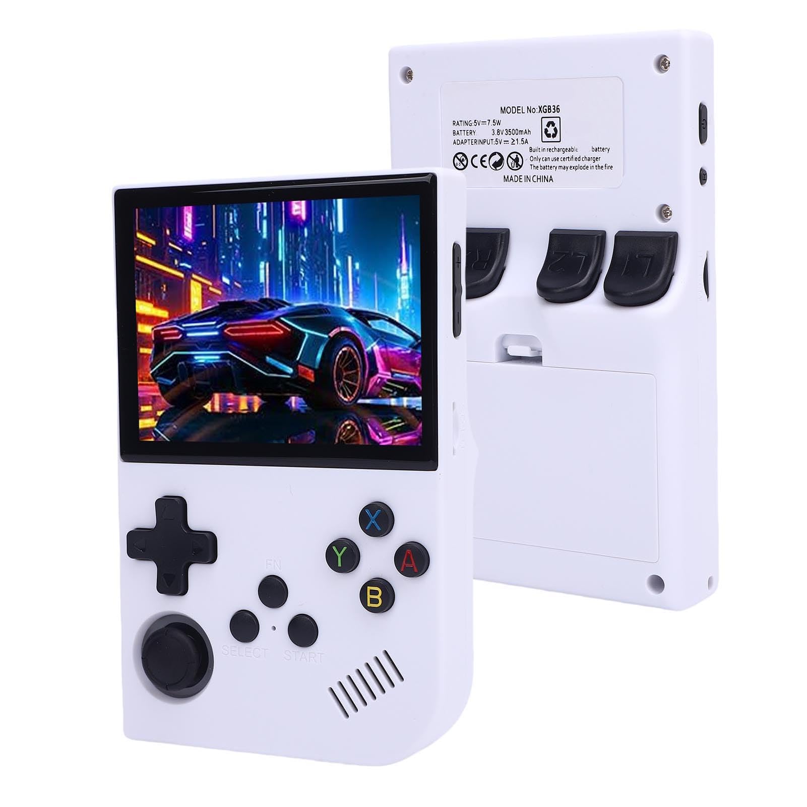 Konsola Gier Retro, Przenośna Ręczna Konsola Gier z Układem Gier RK3326, Ergonomiczny Joystick Ekranu 3,5 -calowy, Zbudowany w Baterii 3500 MAh dla 2D i Niektórych Gier 3D. (128G)